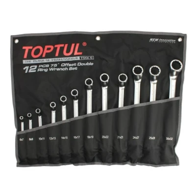 Kuva TOPTUL GPAI1202 Kaksoislenkkiavainsarja 6х7, 8х9, 10х11, 12х13, 14х15, 16х17, 18х19, 20х22, 21х23, 24х27, 25х28, 30х32 Kromi vanadium teräs