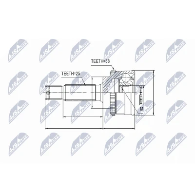 Kuva Nivelsarja, vetoakseli, Etuakseli, vasen HYUNDAI ATOS OE 4950702A00, 4950702A10, 4950729A10