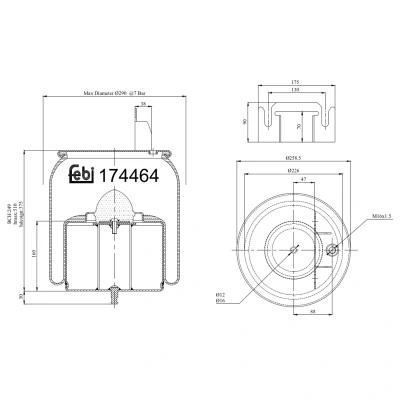 Kuva FEBI BILSTEIN 174464 Metallipalje, ilmajousitus