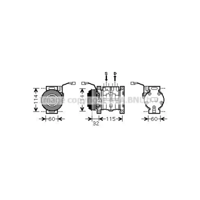 Kuva PRASCO SZK110 Ilmastoinnin Kompressori 10S13C R 134a SUZUKI: Liana Sedan