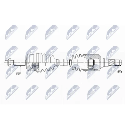 Kuva NTY NPW ME 124 Vetoakseli Etuakseli, vasen 624 75 MITSUBISHI: COLT 6