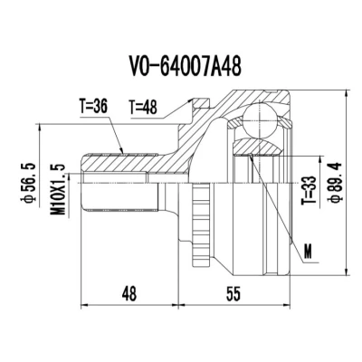 Kuva SKF VKJA 3949 Vetonivel VOLVO: V70 2, S60 I, XC70 I Cross Country