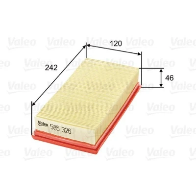 Kuva VALEO 585326 Ilmansuodatin 47 120 242 Suodatinpanos SUZUKI: SWIFT 3, 4, Splash