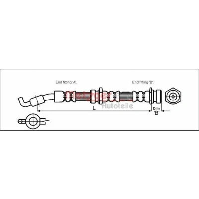 Kuva METZGER 4114061 Jarruletku 508 Banjo MAZDA: 626 V Hatchback, Sedan