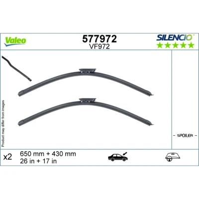 Kuva Pyyhkijänsulka Valeo 577972 Edessä Flatblade pyyhinsulka (rungoton) CITROËN: C4 II Cactus