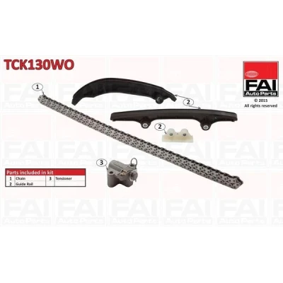 Kuva FAI AutoParts TCK130WO Jakoketjusarja ilman tiivisteitä, hammaspyöriä Yksinkertainen, Niittiketju FORD: Transit Mk6 Bussi, Van