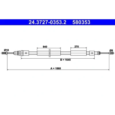 Kuva ATE 24.3727 0353.2 Käsijarruvaijeri 1860 CITROËN: Xsara Picasso