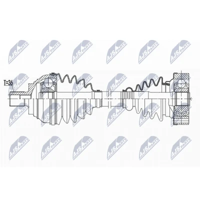 Kuva Vetoakseli, Etuakseli, vasen Audi, Seat, Skoda, Vw OE 1K0 407 763 FX, 1K0407271KQ, 1K0407271LB