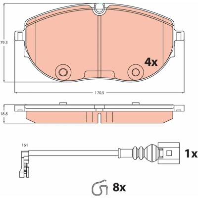 Kuva TRW GDB2486 Jarrupalat Sis. kulumisenilmaisimen Tarvikkeilla VOLKSWAGEN: Transporter 6, Multivan 6 Bus