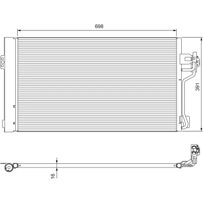 Kuva VALEO 814391 Ilmastoinnin Lauhdutin Vedenerottimella Alumiini 391 R 134a MERCEDES BENZ: Vito Mixto, Bussi, Viano