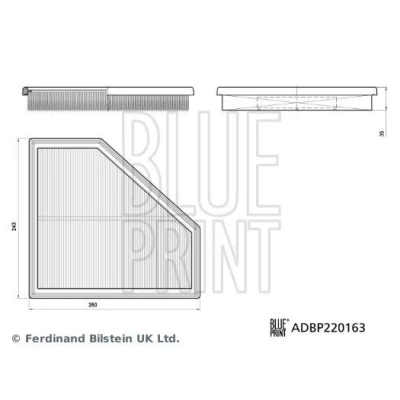 Kuva BLUE PRINT ADBP220163 Ilmansuodatin 35mm 243mm 260mm Suodatinpanos BMW: 3 Sedan, Touring