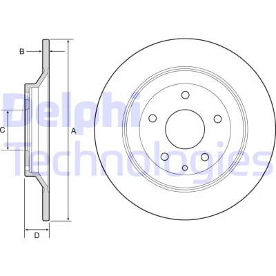Kuva DELPHI Jarrulevy MAZDA: CX 5 I, II, MX 30 10mm täysi pinnoitettu käsittelemätön BG4567C K01126251A,K01126251B,K01126251C Jarrulevyt