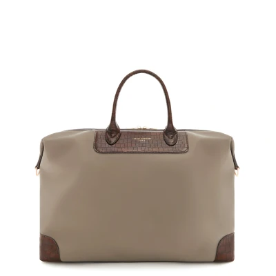 Kuva Isabel Bernard Leather/Nylon Taupe Travel Bag Women 46cm IB20003 978