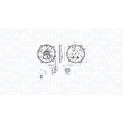 Kuva MAGNETI MARELLI 069422870010 Jäähdyttimen Tuuletin 385 12 304 PEUGEOT: 407 Sedan, SW, CITROËN: C5 II Farmari, III Hatchback