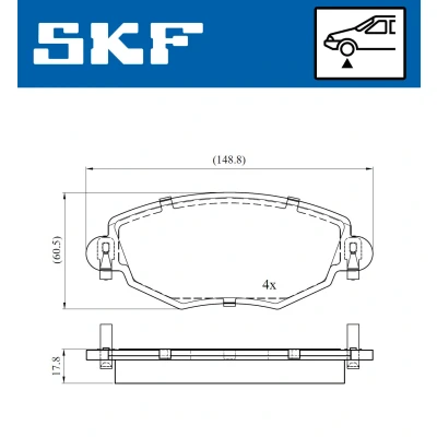 Kuva SKF VKBP 80390 Jarrupalat Ei kulumisenilmaisimelle FORD: MONDEO 3