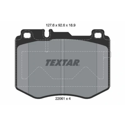 Kuva TEXTAR 2206101 Jarrupalat Kulumisenilmaisemelle MERCEDES BENZ: C sarja T modell, Sedan, E Sedan