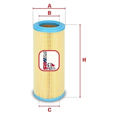 Kuva SOFIMA S 7367 A Ilmansuodatin 268mm 108mm Suodatinpanos FIAT: Doblo I Farmari