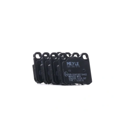 Kuva MEYLE 025 206 8715 Jarrupalat ORIGINAL Quality Taka akseli Ilman kulumisenilmaisinta Huudonvaimennuspellillä MERCEDES BENZ: W124 Sedan, C sarja Sedan