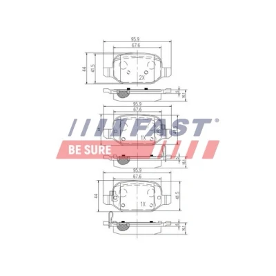 Kuva FAST FT29089 Jarrupalat Taka akseli akustisella kulumavaroittimella FIAT: 500L