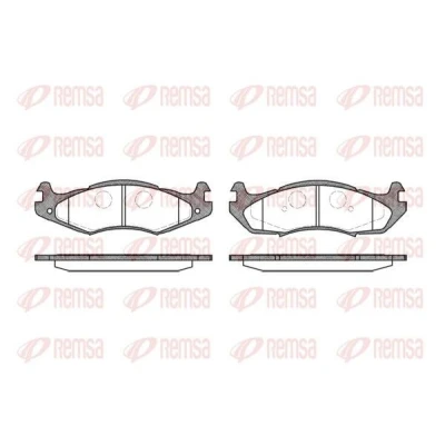 Kuva REMSA 0463.00 Jarrupalat Etuakseli liimakelmulla Tarvikkeilla JEEP: Cherokee II, Wrangler I SUV, CJ5 CJ8 SUV Cabriolet, CHEVROLET: Caprice Farmari