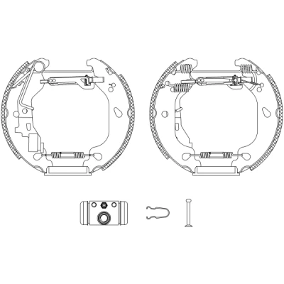 Kuva TEXTAR Shoe Kit Pro 84054400 Jarrukenkäsarja, Rumpujarru Pyörän jarrun sylinterillä, Säätöelementillä