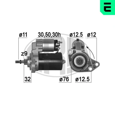 Kuva ERA 220097A Starttimoottori 12 0,8 9 VOLKSWAGEN: GOLF 2, 3, 3 Variant