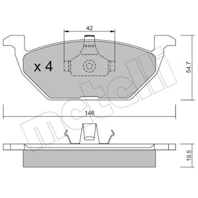 Kuva Jarrupalasarja, levyjarru, Etuakseli AUDI A3, SEAT LEON, TOLEDO II, SKODA OCTAVIA I, Combi VW BORA GOLF IV, Van Variant