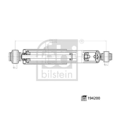 Kuva FEBI BILSTEIN 194200 Iskunvaimentimet Taka akseli, vasen, oikea Kaasupaine 530mm 370mm Kaksiputki Teleskooppi iskunvaimentaja