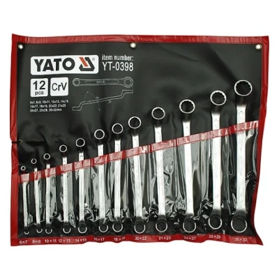 Kuva YATO YT 0398 Kaksoislenkkiavainsarja 6x7, 8x9, 10x11, 12x13, 14x15, 16x17, 18x19, 20x22, 21x23, 24x27, 25x28, 30x32 mm 12 Kromi vanadium teräs