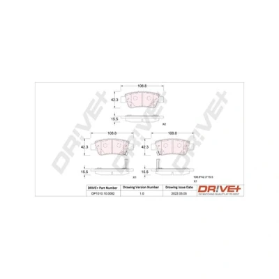 Kuva Jarrupalasarja, levyjarru, Taka akseli HONDA CR V III, IV OE 43022 SWW G03, T1G G00, 43022SWWG00