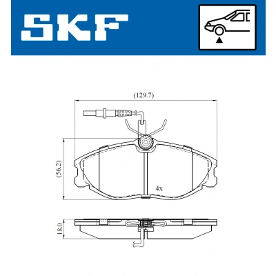 Kuva SKF VKBP 80477 E Jarrupalat Sis. kulumisenilmaisimen