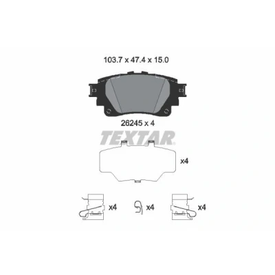 Kuva TEXTAR 2624501 Jarrupalat Kulumisenilmaisemelle Tarvikkeilla TOYOTA: Corolla XII Sedan