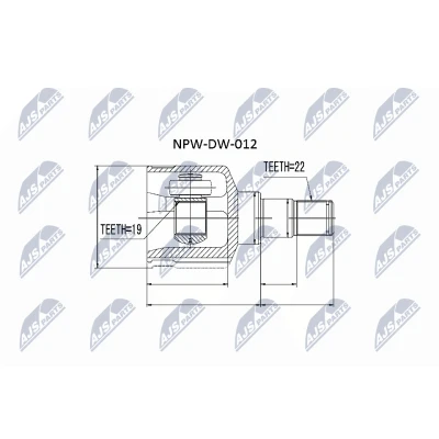 Kuva NTY NPW DW 012 Vetonivel Vaihteiston puoli DAEWOO: Nubira Sedan, Farmari, CHEVROLET: Aveo / Kalos Lacetti Hatchback