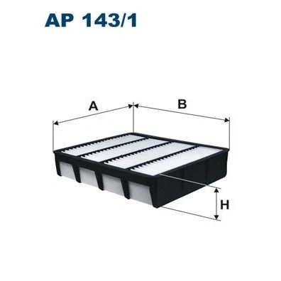 Kuva FILTRON AP 143/1 Ilmansuodatin 52,5 207 244 Suodatinpanos TOYOTA: Land Cruiser Prado 120, 90, HILUX 6 Pick up