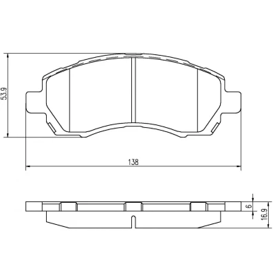 Kuva MAPCO 6844 Jarrupalat Etuakseli akustisella kulumavaroittimella SUBARU: Impreza I Sedan, Legacy 3