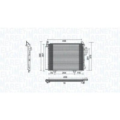 Kuva MAGNETI MARELLI 350203790000 Ilmastoinnin Lauhdutin Vedenerottimella 459x357x16 357 459 16
