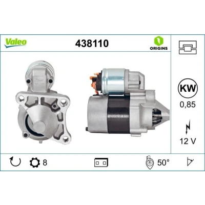 Kuva VALEO 438110 Starttimoottori 12 0,85 8 RENAULT: Megane I Grandtour, LAGUNA 2