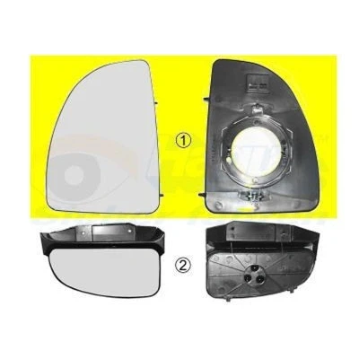 Kuva VAN WEZEL 1747832 Sivupeilin Lasi Oikea Ylä osa FIAT: Ducato II Van, Bussi, Flatbed Kuorma auto/Alusta, PEUGEOT: Boxer Bussi
