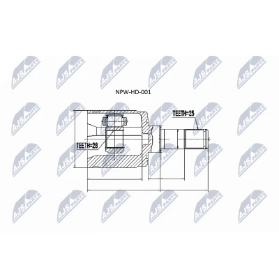 Kuva NTY NPW HD 001 Vetonivel Etuakseli, vasen HONDA: CIVIC 6 Stufenheck, Hatchback, 7 Hatchback