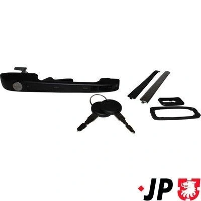 Kuva JP GROUP 1187100580 Ovenkahva Eteen, oikea Sulkusylinterillä Musta VOLKSWAGEN: Polo II Hatchback, GOLF 2, Caddy 1 Pickup