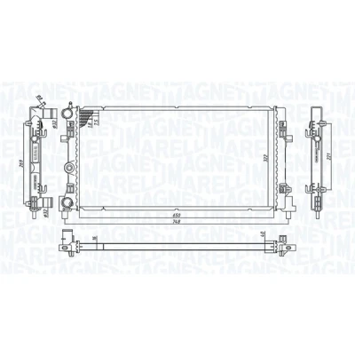 Kuva MAGNETI MARELLI 350213182300 Jäähdytin 649 342 23 Jäähdytysrivat mekaan. kiinnitetyt SKODA: Fabia 2, VOLKSWAGEN: Polo V Hatchback, SEAT: Ibiza 4