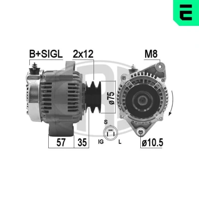 Kuva ERA 209474A Laturi 14V 80A TOYOTA: Land Cruiser Prado 70 SUV