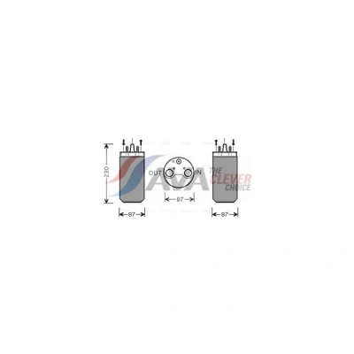 Kuva PRASCO RTD350 Ilmastoinnin Kuivain R 134a Alumiini RENAULT: LAGUNA 2, 2 Grandtour, ESPACE 4