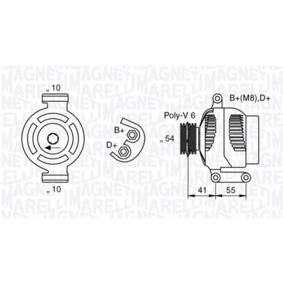Kuva MAGNETI MARELLI 063377028010 Laturi 12V 120A FIAT: Doblo II Van / Farmari, Punto Evo Hatchback, Fiorino III ALFA ROMEO: MiTo
