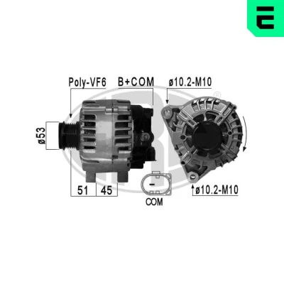 Kuva ERA 210877A Laturi 14V 150A VOLVO: V50, V70 3, S80 II, FORD: FIESTA 6, MONDEO 4 Turnier, Galaxy Mk2 MPV