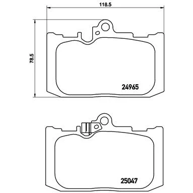 Kuva BREMBO P 83 131 Jarrupalat akustisella kulumavaroittimella Ilman tarvikkeita LEXUS: GS III, IV