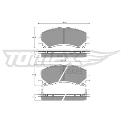 Kuva TOMEX brakes TX 19 00 Jarrupalat Etuakseli akustisella kulumavaroittimella ISUZU: D Max II Pick up, 1 Pickup