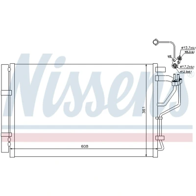 Kuva NISSENS 940268 Ilmastoinnin Lauhdutin Vedenerottimella Alumiini 608 R 134a HYUNDAI: i30 II Farmari
