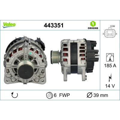 Kuva VALEO 443351 Laturi 14V 185A