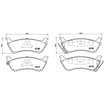 Kuva BREMBO P 50 040 Jarrupalat akustisella kulumavaroittimella Männän lukoilla Tarvikkeilla MERCEDES BENZ: ML sarja